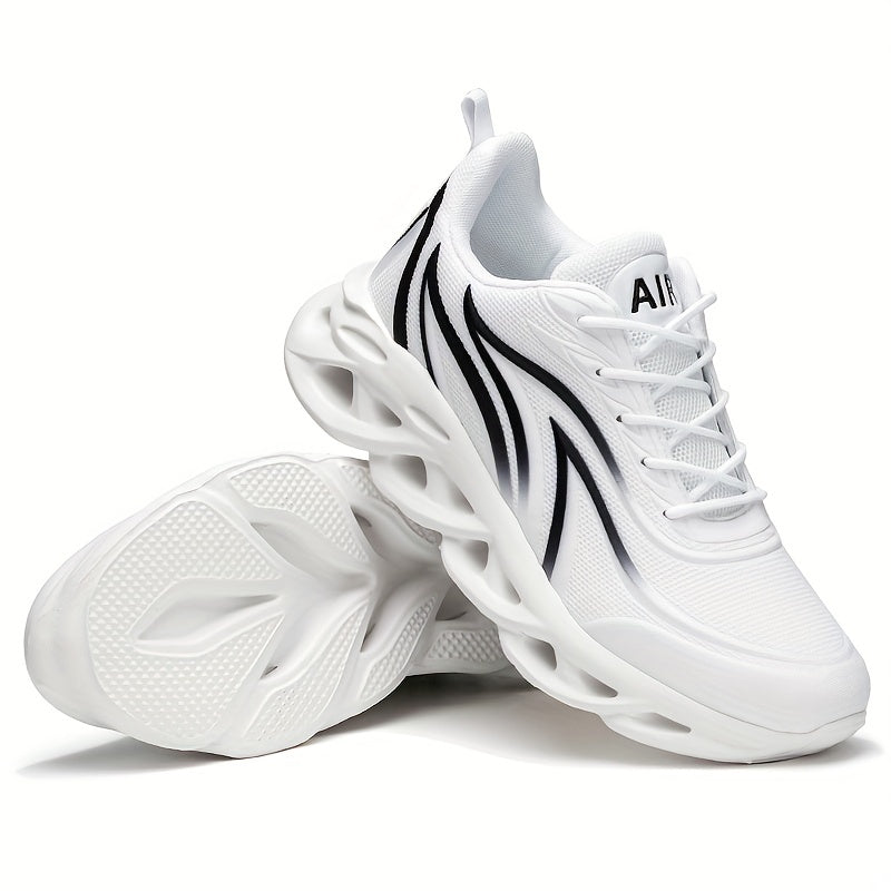 Men's Ultra-Lightweight Breathable Lace-up Blade Sneakers - Superior Arch Support, Cushioned Insoles, and Slip-Resistant Outsoles for Comfortable Running, Jogging, Workout, and Gym Exercises - Ideal for Fitness Enthusiasts an