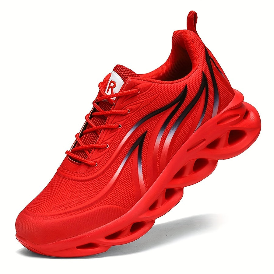 Men's Ultra-Lightweight Breathable Lace-up Blade Sneakers - Superior Arch Support, Cushioned Insoles, and Slip-Resistant Outsoles for Comfortable Running, Jogging, Workout, and Gym Exercises - Ideal for Fitness Enthusiasts an