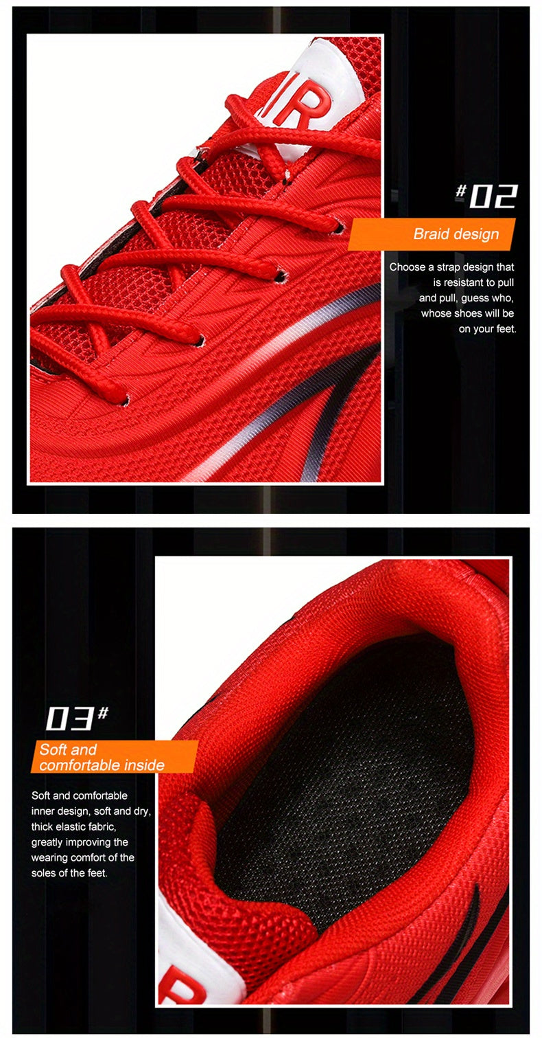 Men's Ultra-Lightweight Breathable Lace-up Blade Sneakers - Superior Arch Support, Cushioned Insoles, and Slip-Resistant Outsoles for Comfortable Running, Jogging, Workout, and Gym Exercises - Ideal for Fitness Enthusiasts an