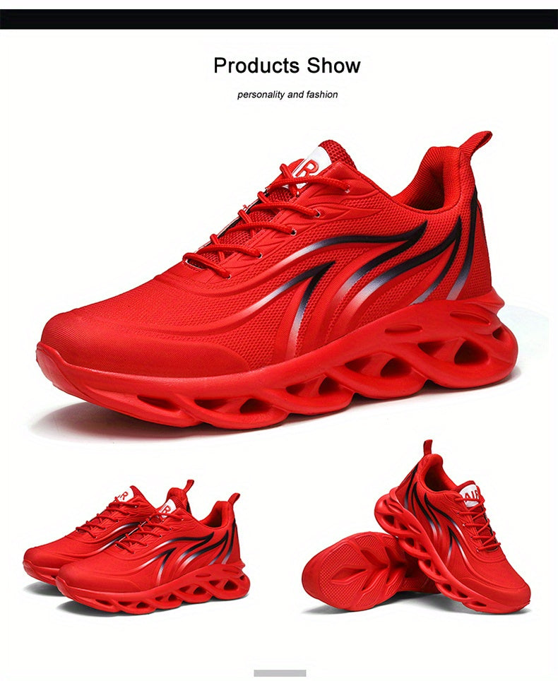 Men's Ultra-Lightweight Breathable Lace-up Blade Sneakers - Superior Arch Support, Cushioned Insoles, and Slip-Resistant Outsoles for Comfortable Running, Jogging, Workout, and Gym Exercises - Ideal for Fitness Enthusiasts an
