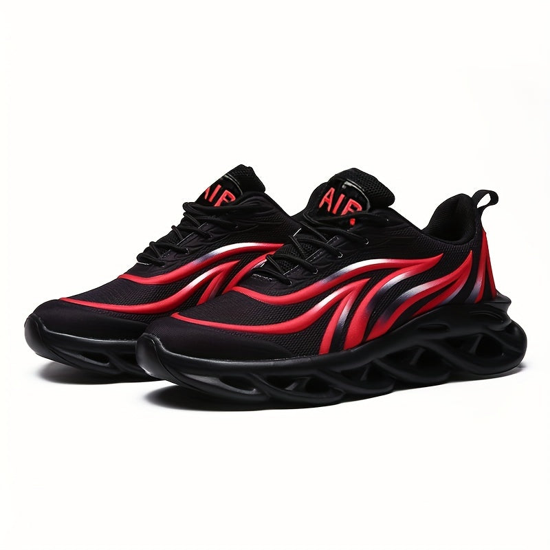Men's Ultra-Lightweight Breathable Lace-up Blade Sneakers - Superior Arch Support, Cushioned Insoles, and Slip-Resistant Outsoles for Comfortable Running, Jogging, Workout, and Gym Exercises - Ideal for Fitness Enthusiasts an