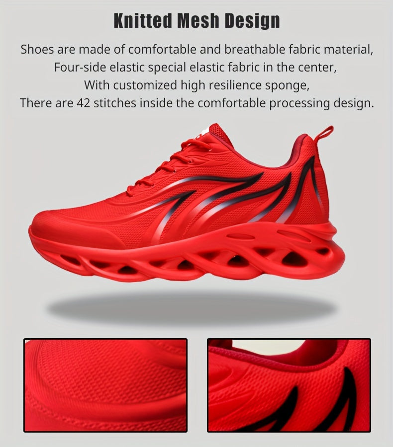 Men's Ultra-Lightweight Breathable Lace-up Blade Sneakers - Superior Arch Support, Cushioned Insoles, and Slip-Resistant Outsoles for Comfortable Running, Jogging, Workout, and Gym Exercises - Ideal for Fitness Enthusiasts an
