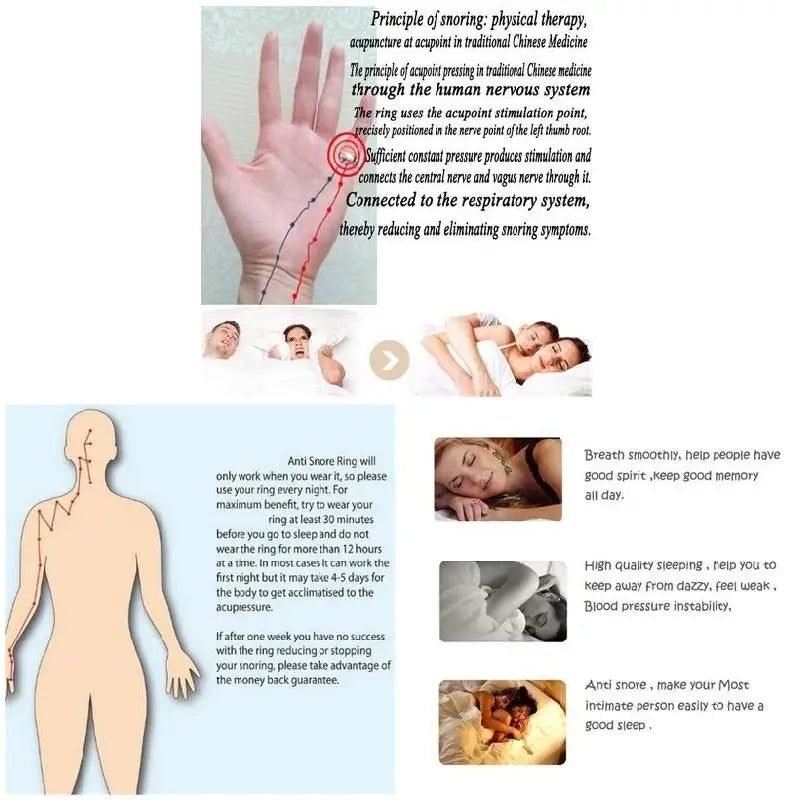 Anti Snoring Apnea Sleeping Device Acupressure Anti Snore Ring Treatment Reflexology Promoting A Better Quality Of Sleep