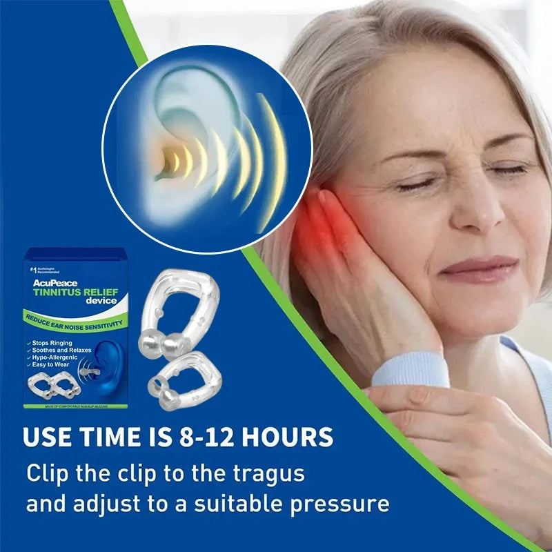 Tinnitus Relief Clip Magnetic Ear Clip Anti Ear Ringing Pain Itchy Earache Pressure Treatment Improve Hearing Calming Ear Set