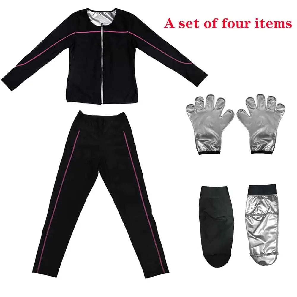 Naisstoo Women's Sauna Suits for Weight Loss Shapewear Set Sauna Shirt and Sauna Pants Fitness Slimming Training Suit