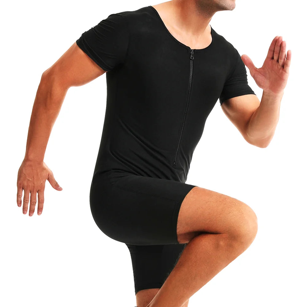 Men Sauna Suits Hot Sweating Jumpsuits Waist Trainer Weight Loss for Fitness Gym Exercise Training Wear Fat Burning Bodysuits