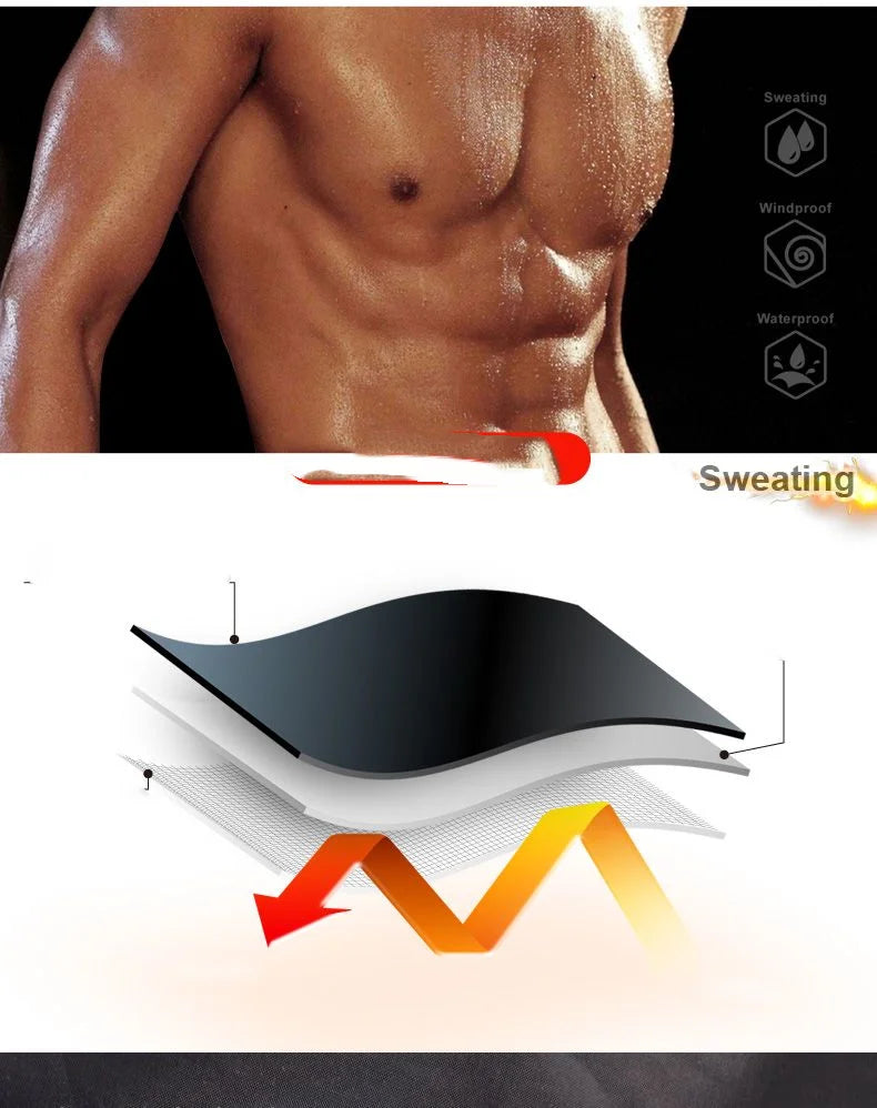 Sauna Suit Man Loose Gym Clothing Sets for Sweating Weight Loss Sports Active Wear Slimming Full Body Tracksuit Solid Fitness