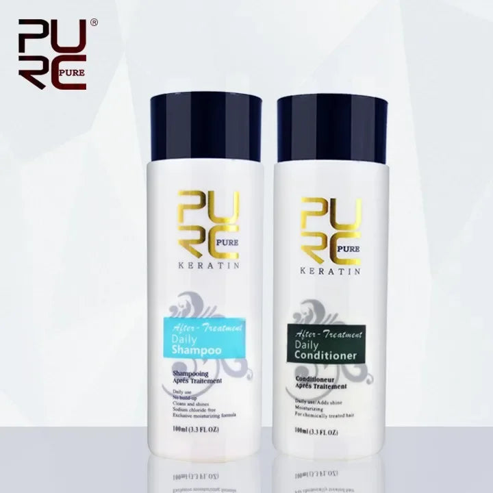 PURC Keratin Treatment Shampoo Conditioner Hair Straightening Products Smoothing Repairing Hair Mask Curly Hair Straighten Care
