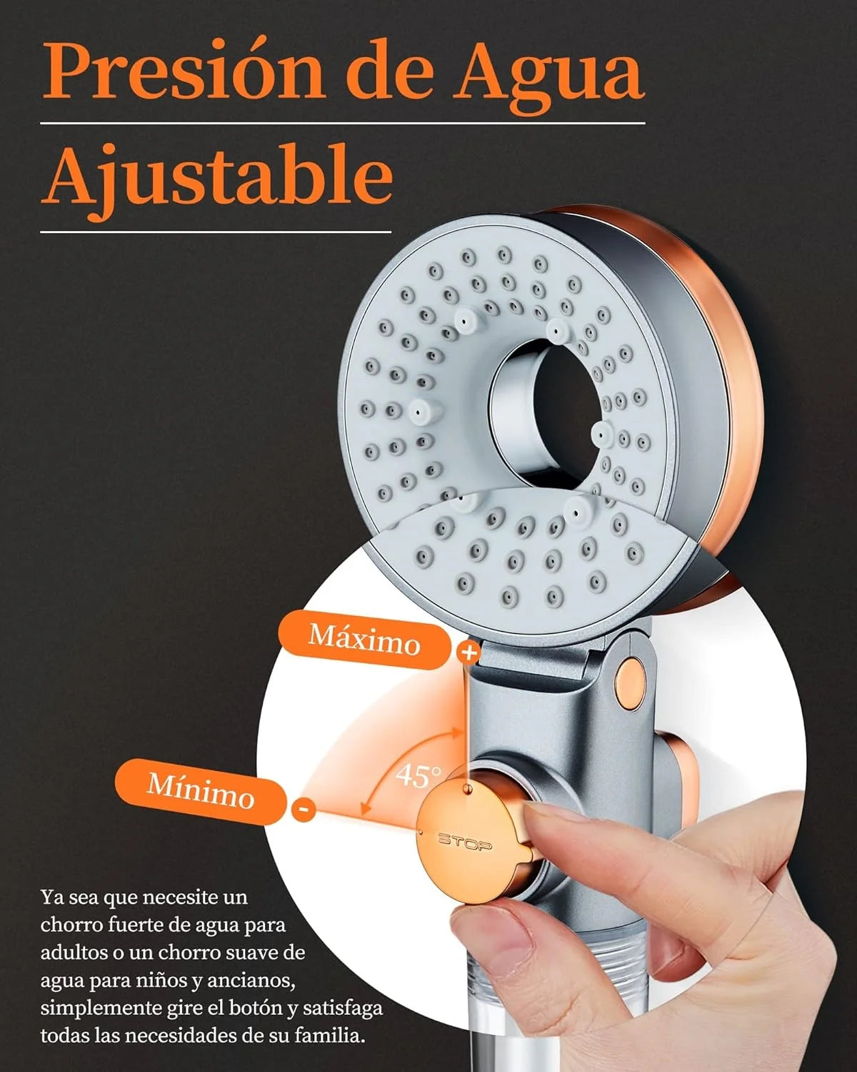 Shower Enclosure with Filter, High Pressure Shower Head with 3 Modes, Water Saving Bathroom Showers, Rain Shower Head