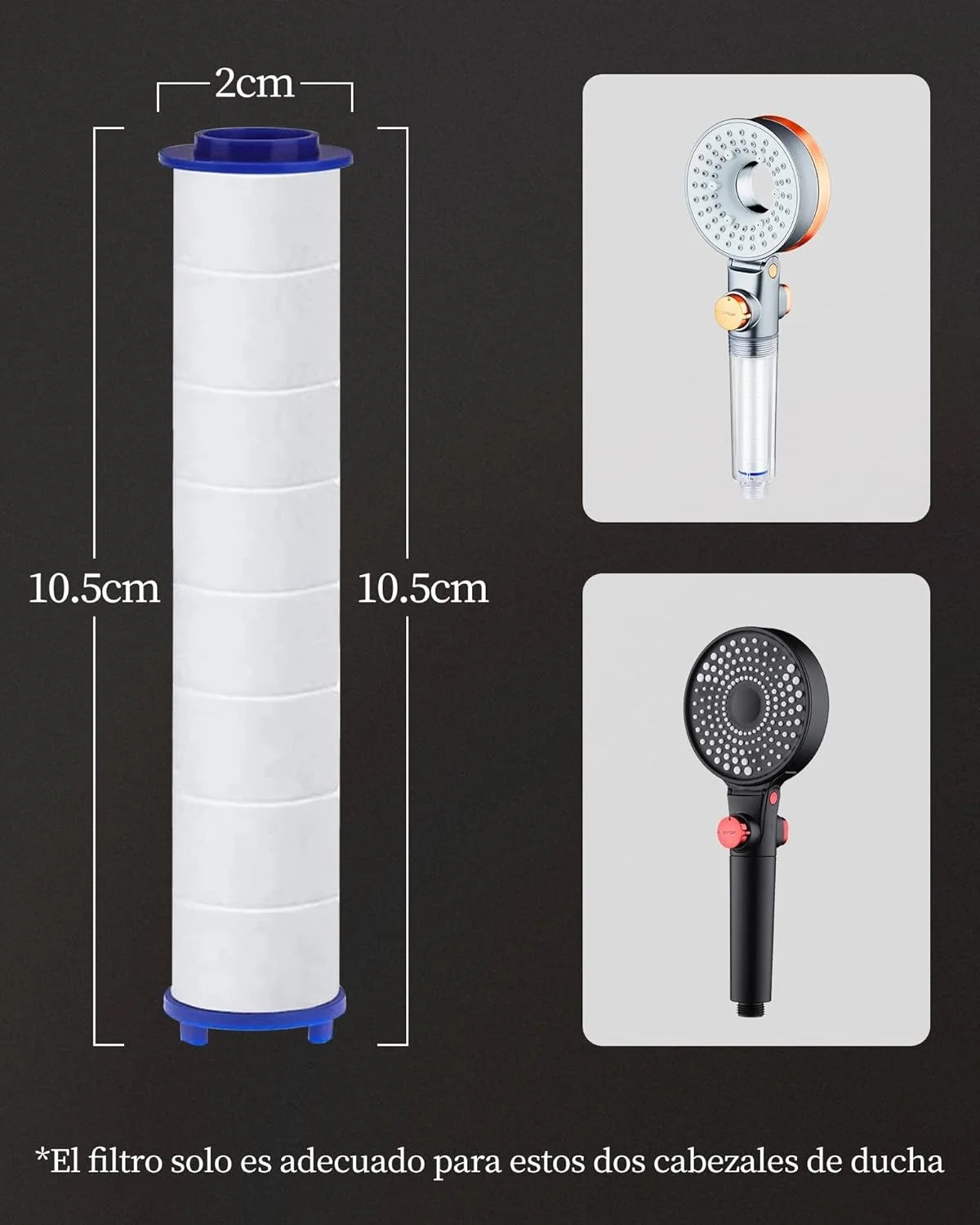 Shower Enclosure with Filter, High Pressure Shower Head with 3 Modes, Water Saving Bathroom Showers, Rain Shower Head