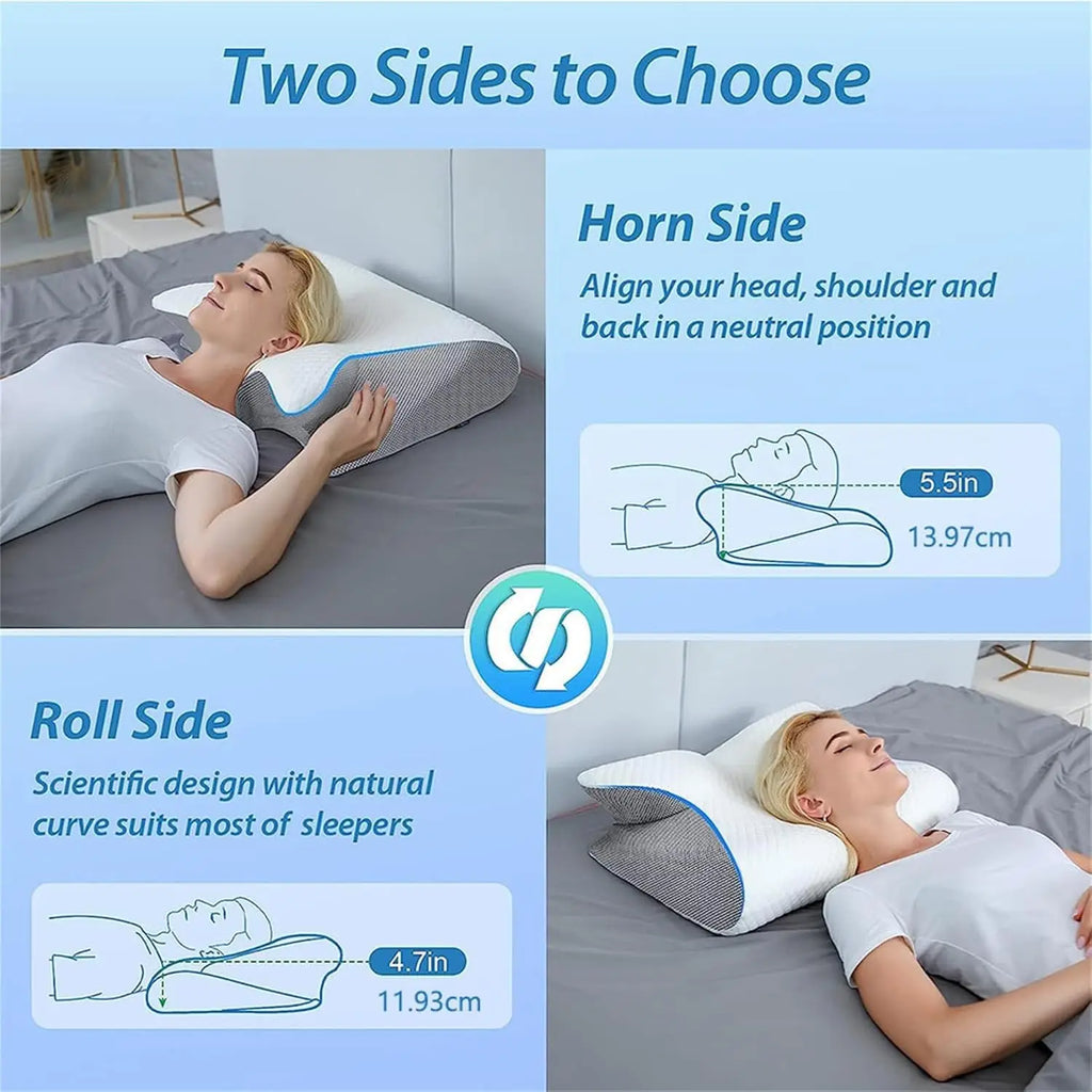 Sleep Apnea Pillow, Upgraded Memory Foam Cervical Pillow for Sleep Apnea, for Side Sleeper, Back Sleepers, Stomach Sleepers Gray
