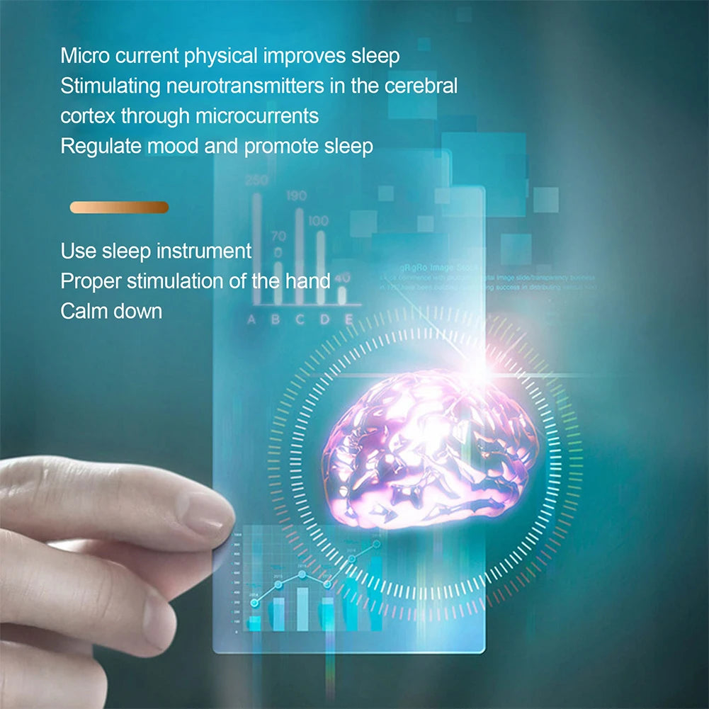 Sleep Aid Device Hand-held Micro-current Sleep Instrument Fast Sleep Focus Attention Sleeping Device for Insomnia Brain Massage