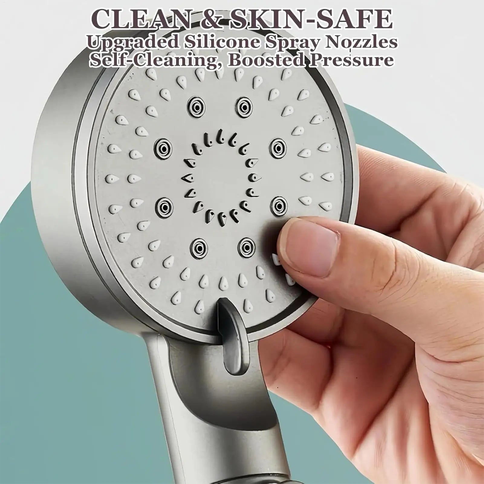 Shower Head with 5 Filters High Pressure 5-Mode Filtered Shower Head Adjustable Sprayer Built-in Power Wash for Hard Water