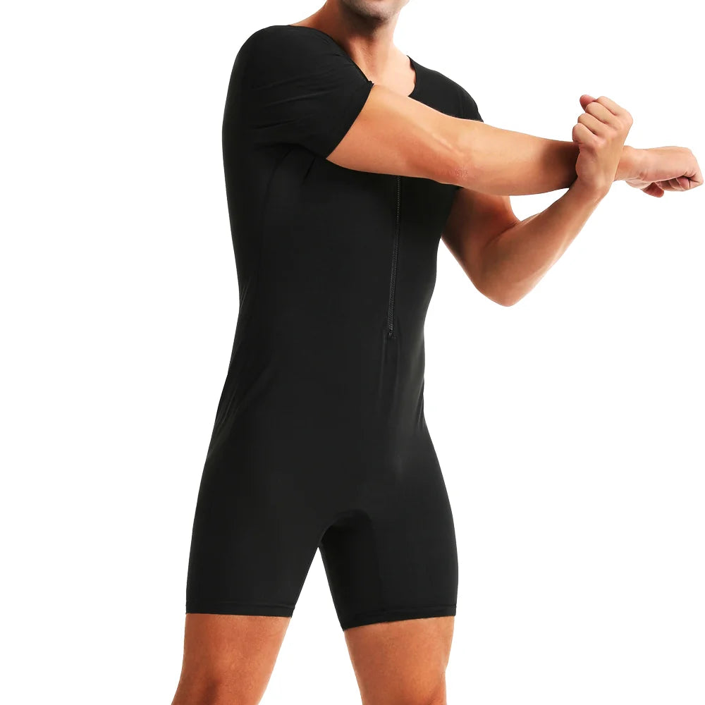 Men Sauna Suits Hot Sweating Jumpsuits Waist Trainer Weight Loss for Fitness Gym Exercise Training Wear Fat Burning Bodysuits