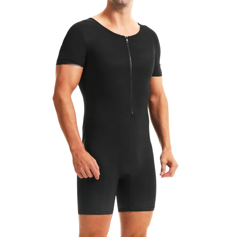 Men Sauna Suits Hot Sweating Jumpsuits Waist Trainer Weight Loss for Fitness Gym Exercise Training Wear Fat Burning Bodysuits