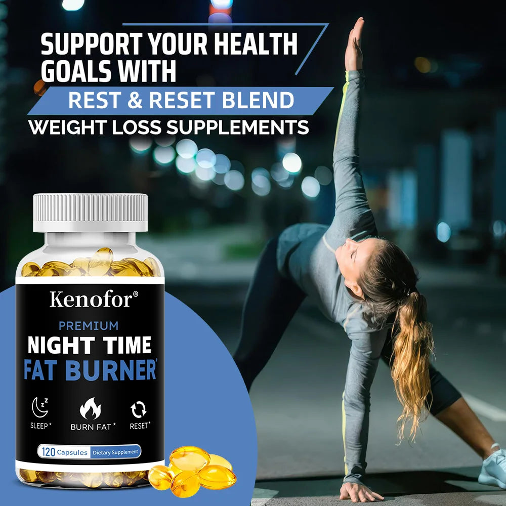 Nighttime Fat Burner Supplement - for Weight Loss, Boost Metabolism, Suppress Appetite Diet,Healthy Weight Management