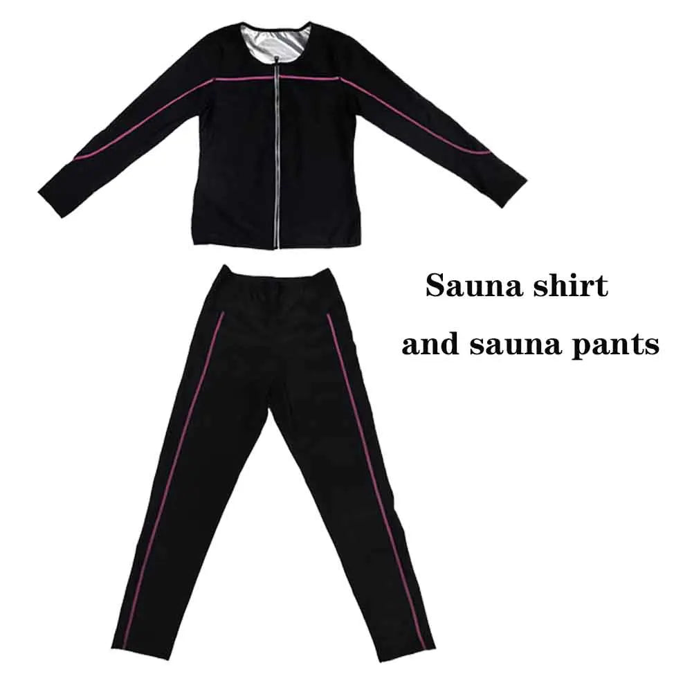 Naisstoo Women's Sauna Suits for Weight Loss Shapewear Set Sauna Shirt and Sauna Pants Fitness Slimming Training Suit