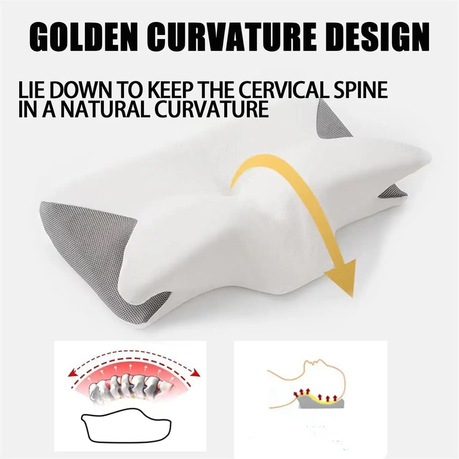 Sleep Apnea Pillow, Upgraded Memory Foam Cervical Pillow for Sleep Apnea, for Side Sleeper, Back Sleepers, Stomach Sleepers Gray