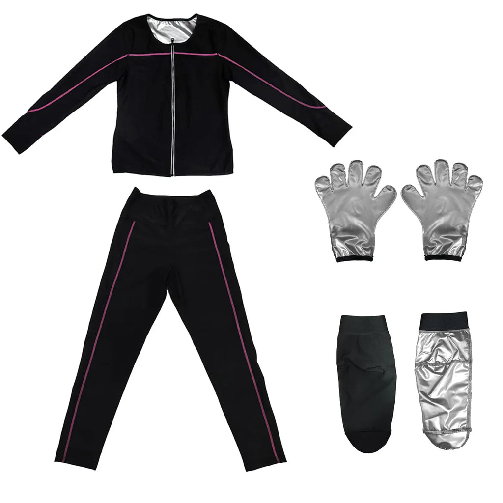 Naisstoo Women's Sauna Suits for Weight Loss Shapewear Set Sauna Shirt and Sauna Pants Fitness Slimming Training Suit