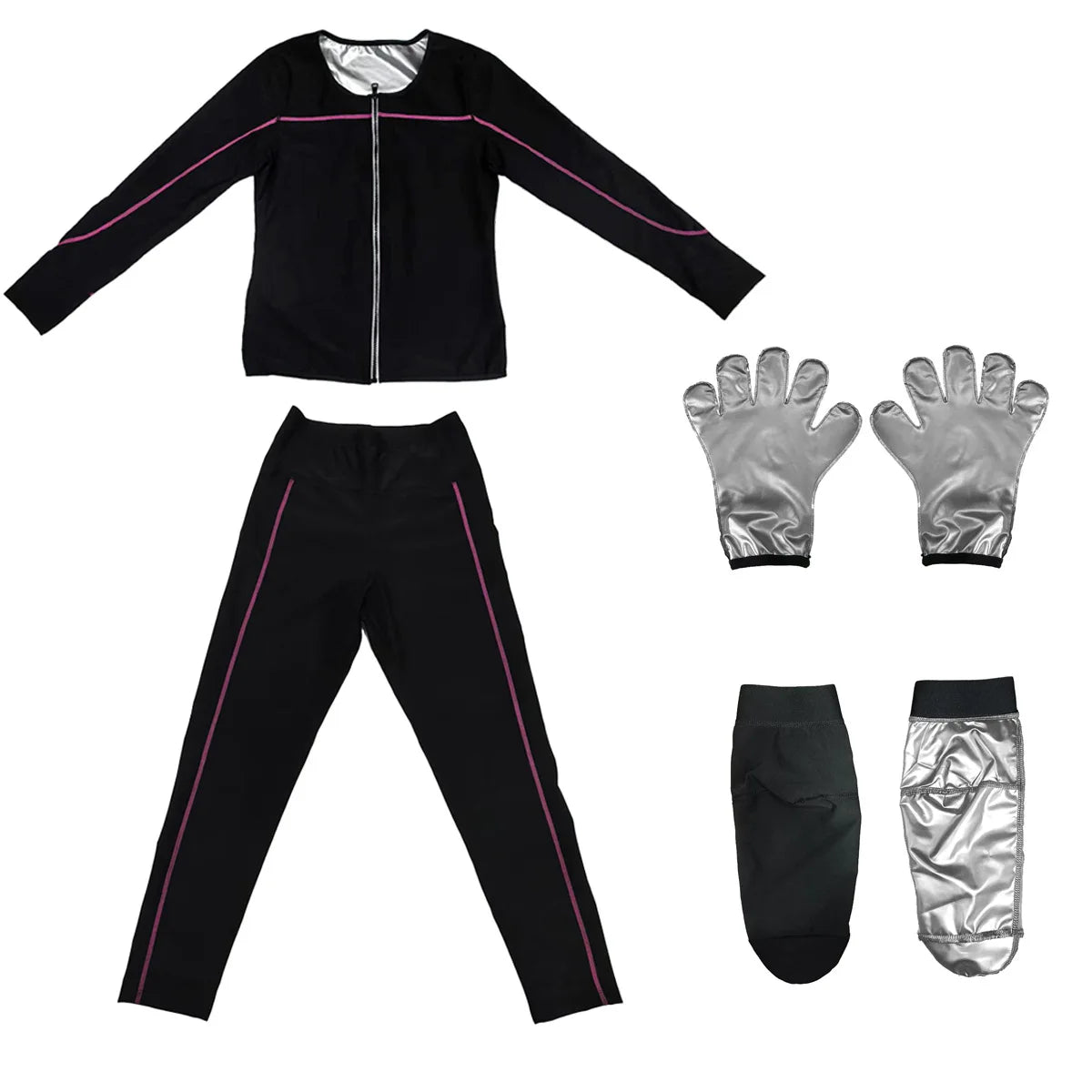 Naisstoo Women's Sauna Suits for Weight Loss Shapewear Set Sauna Shirt and Sauna Pants Fitness Slimming Training Suit