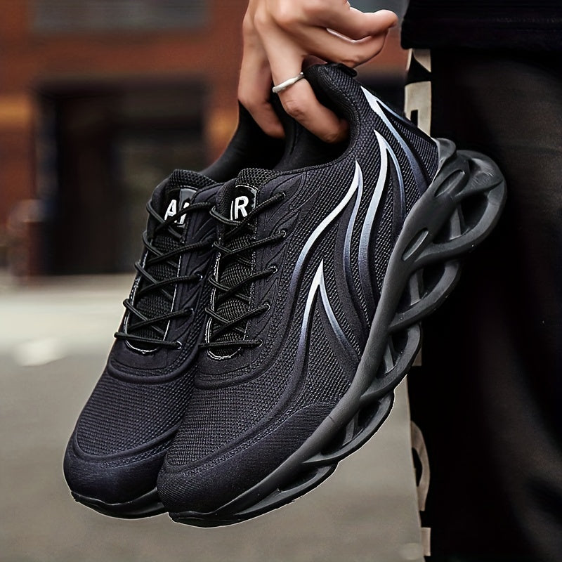 Men's Ultra-Lightweight Breathable Lace-up Blade Sneakers - Superior Arch Support, Cushioned Insoles, and Slip-Resistant Outsoles for Comfortable Running, Jogging, Workout, and Gym Exercises - Ideal for Fitness Enthusiasts an
